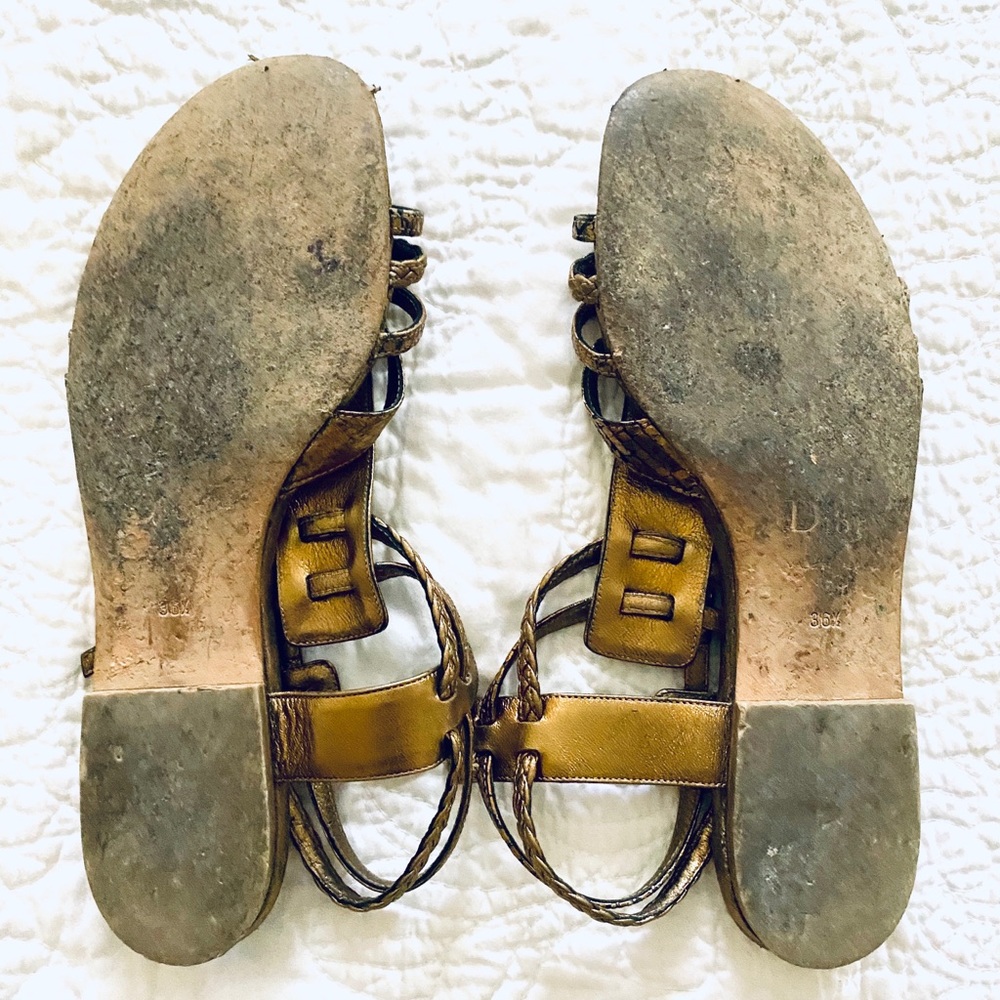[Dior] Gold Gladiator Sandals - Picture 5 of 6